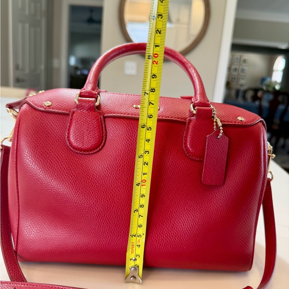 Coach Bright Red Leather Mini Bennett Satchel with Detachable Strap - Picture 7 of 8